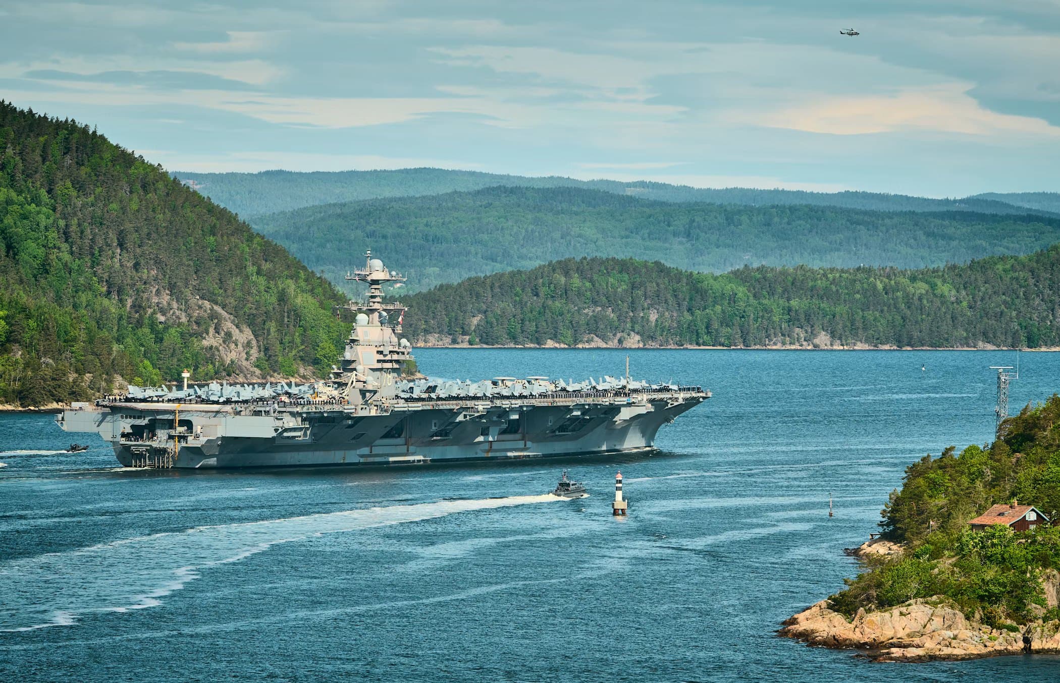 Aircraft carrier underway